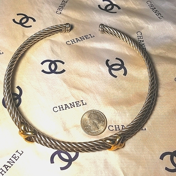 66.5G ! FLLI MENEGATTI Italy Double Cable Choker Necklace - Picture 5 of 7